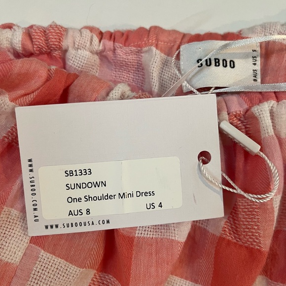 Suboo Sundown One Shoulder Mini Dress 4 NWT - Picture 4 of 7